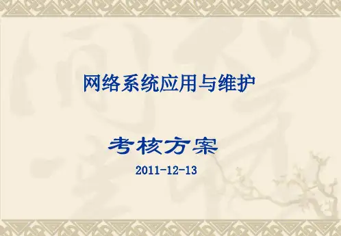 选修课考核方案——网络系统应用与维护