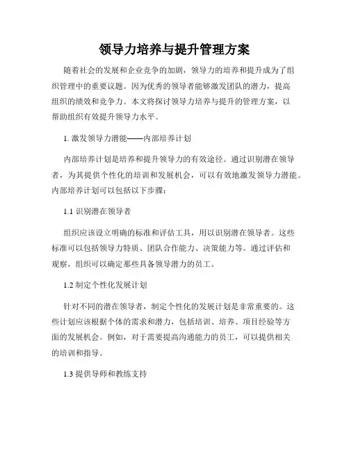 领导力培养与提升管理方案