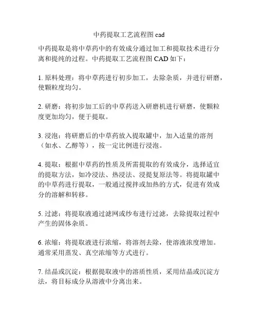 中药提取工艺流程图cad