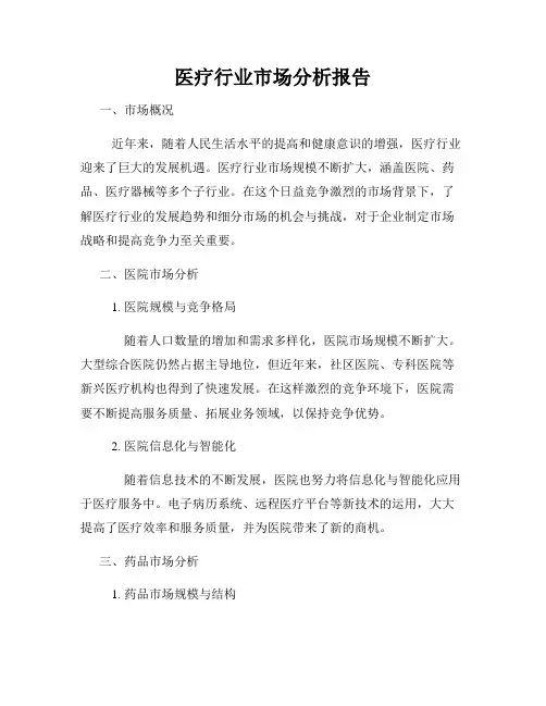 医疗行业市场分析报告
