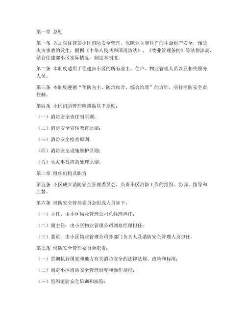 住建部小区消防管理制度