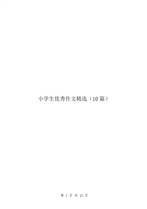 小学生优秀作文精选(10篇)