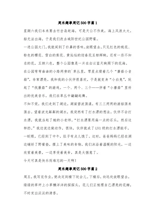 周末趣事周记500字