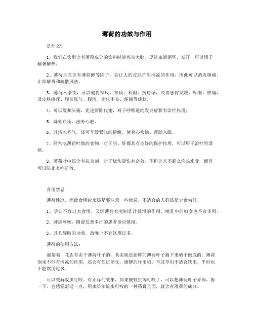 薄荷的功效与作用