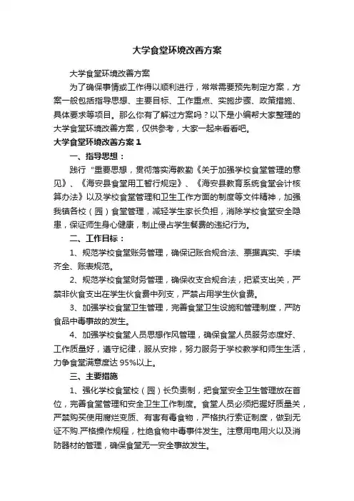 大学食堂环境改善方案