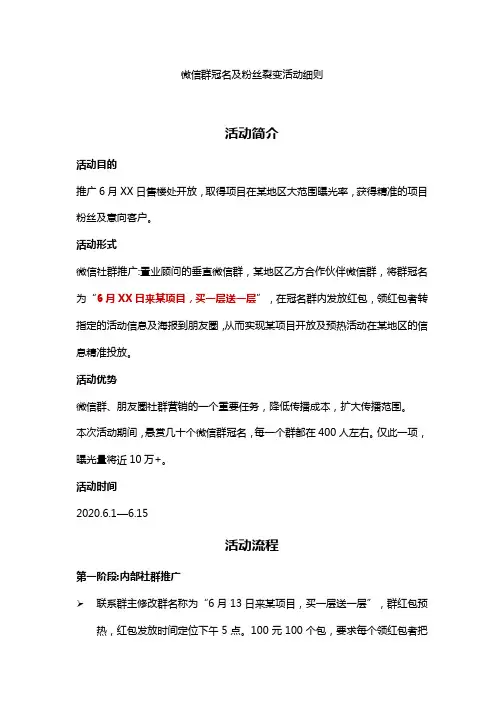 房地产线上活动——微信群冠名,粉丝裂变