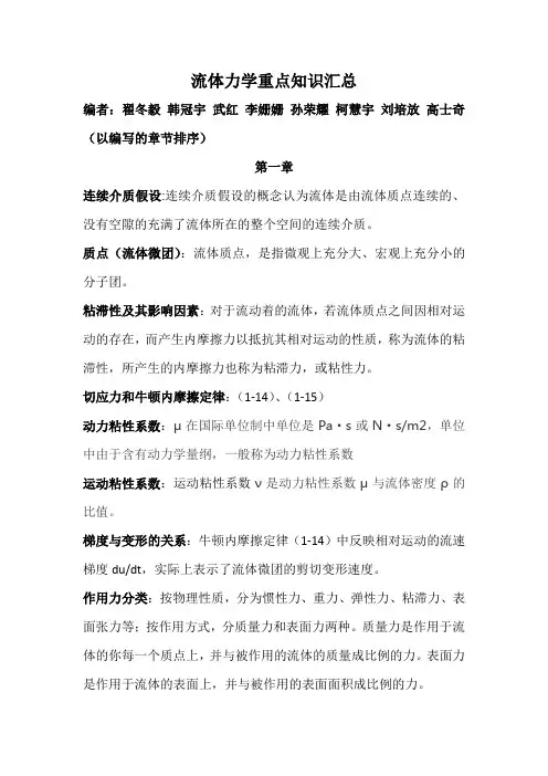 流体力学复习资料