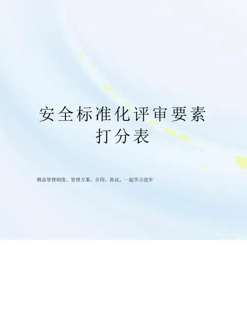 安全标准化评审要素打分表