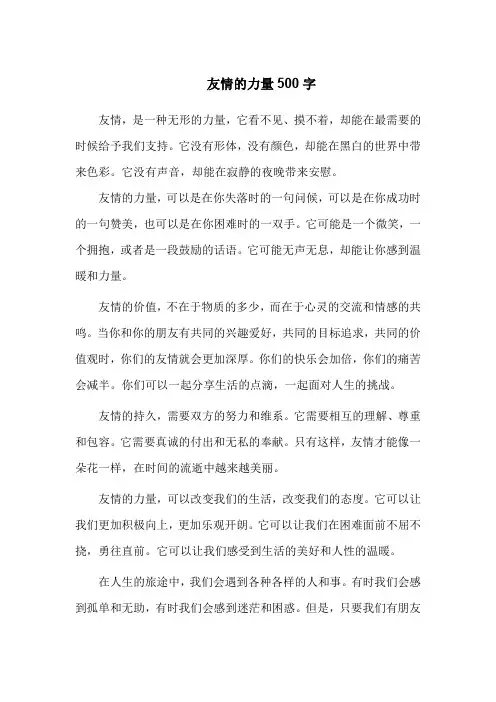 友情的力量500字