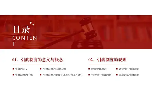 国际法上的引渡制度内容PPT演示