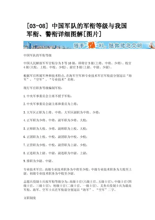 中外各国军种军衔大全