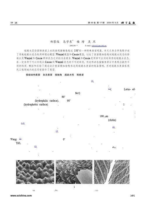 表面微细结构制备超疏水表面
