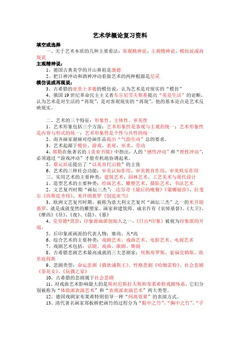 艺术学概论复习资料