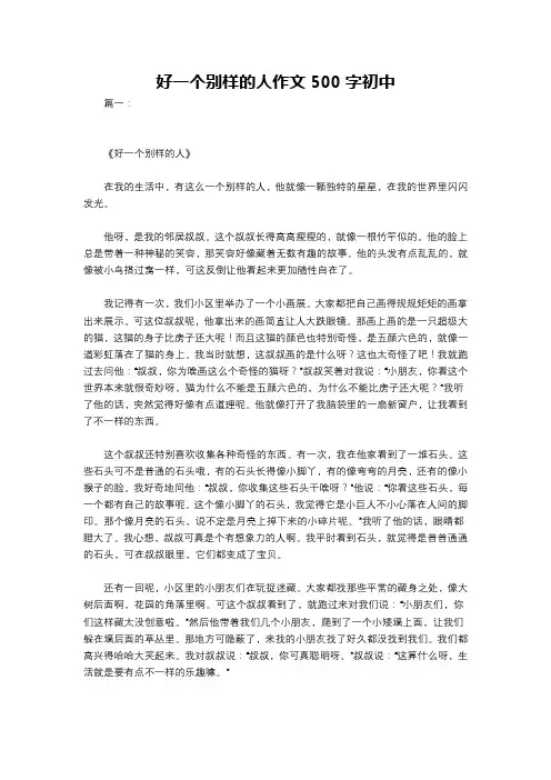 好一个别样的人作文500字初中