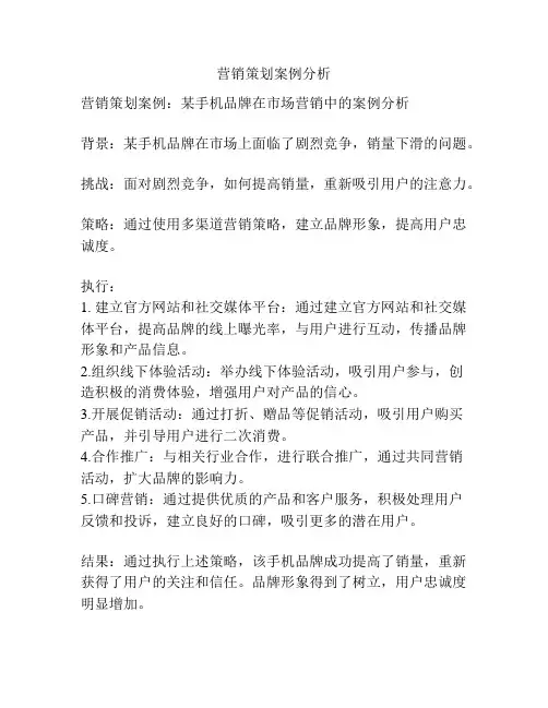 营销策划案例分析
