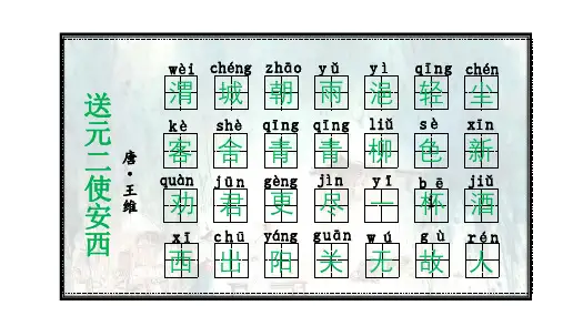 送元二使安西古诗带拼音