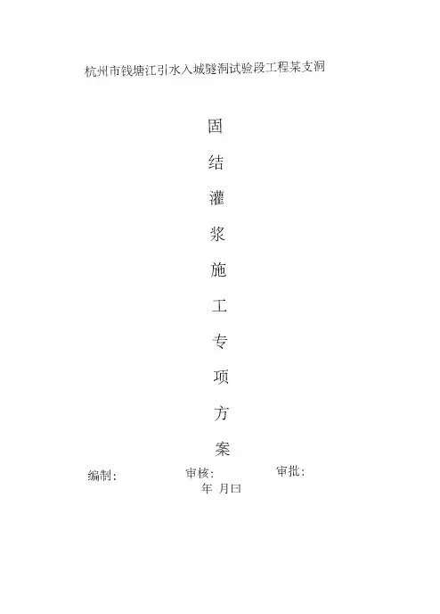 固结灌浆施工专项方案