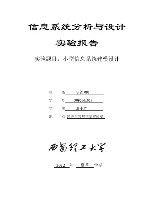 信息系统分析报告