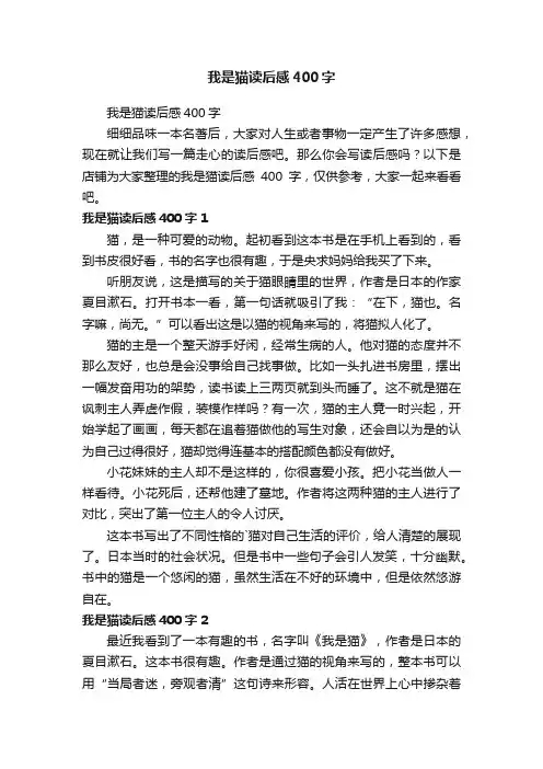我是猫读后感400字