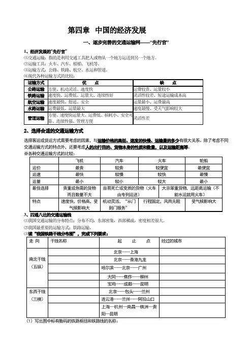 地理七上第四章知识点总结