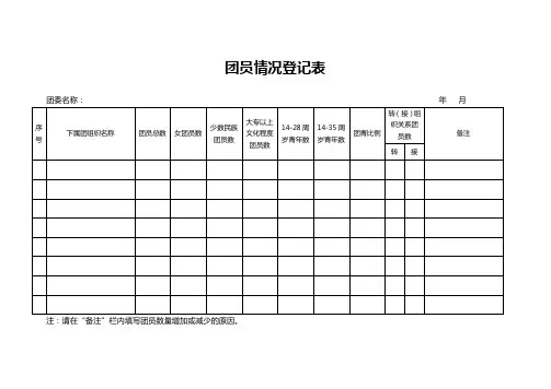 团委各类日常表格