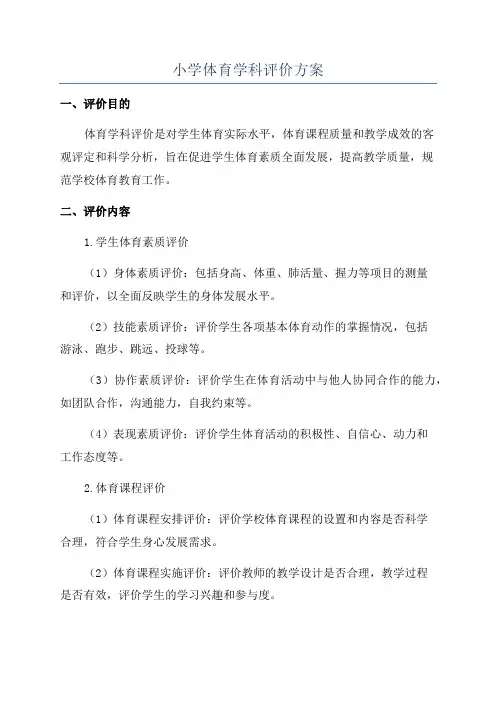 小学体育学科评价方案