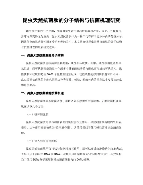 昆虫天然抗菌肽的分子结构与抗菌机理研究
