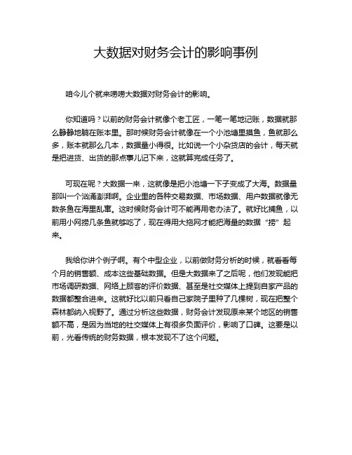 大数据对财务会计的影响事例