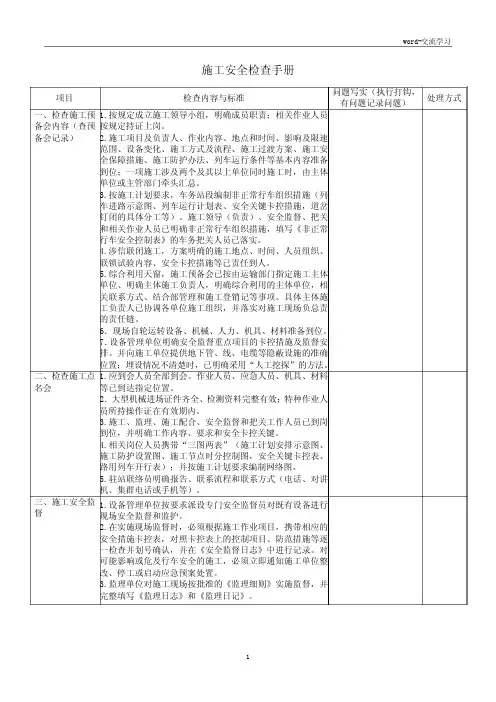 施工安全检查手册