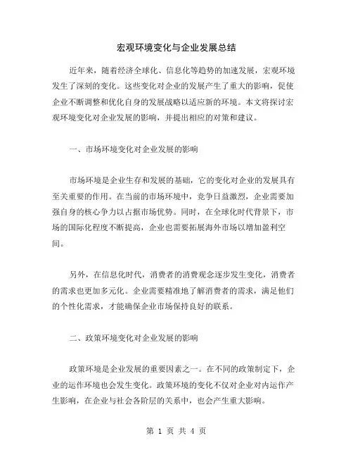 宏观环境变化与企业发展总结
