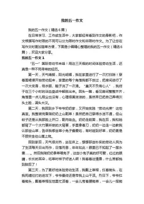我的五一作文（精选6篇）