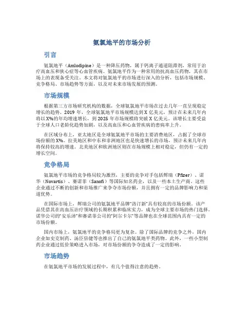 氨氯地平的市场分析