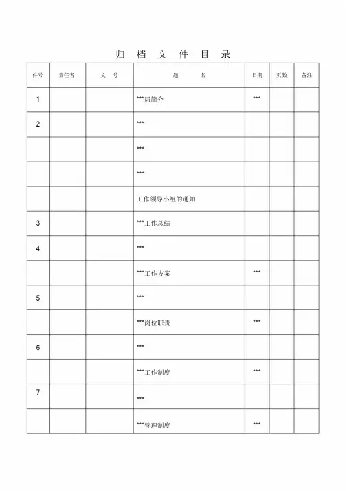 文件归档目录范本文件.doc