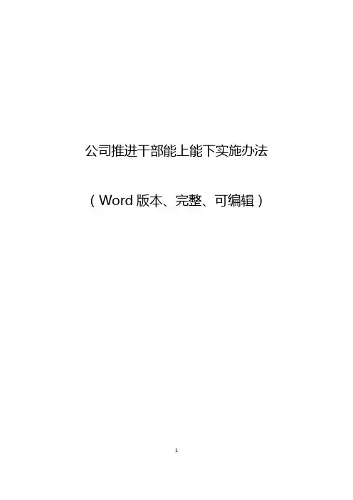 公司推进干部能上能下实施办法