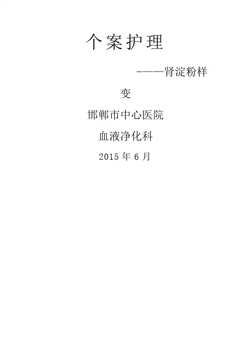 肾淀粉样变个案护理