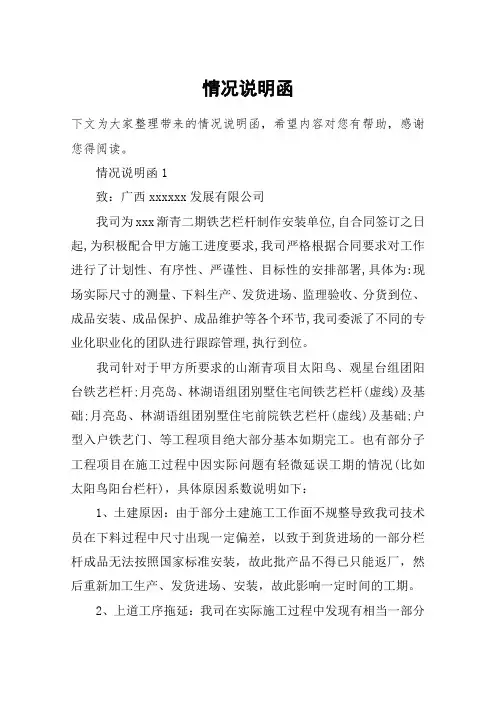 情况说明函