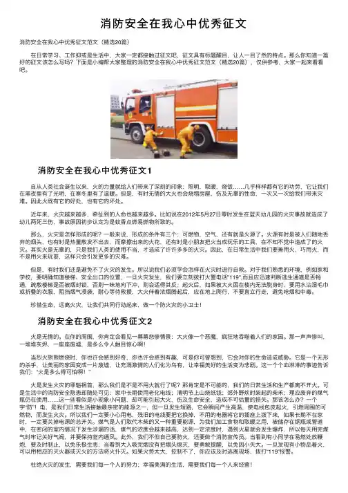 消防安全在我心中优秀征文