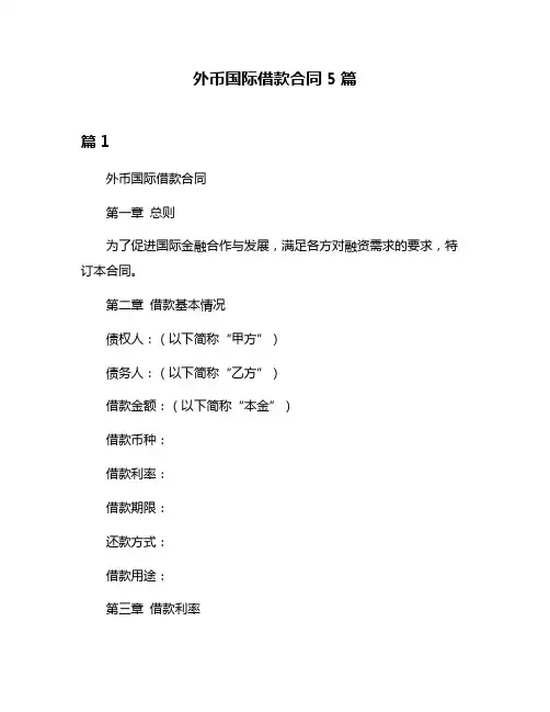 外币国际借款合同5篇