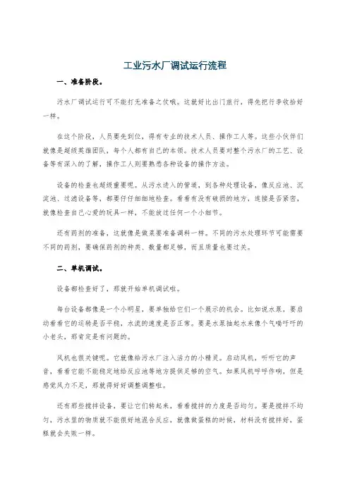 工业污水厂调试运行流程