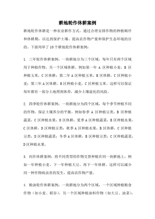 耕地轮作休耕案例