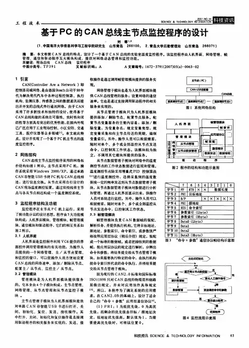 基于PC的CAN总线主节点监控程序的设计