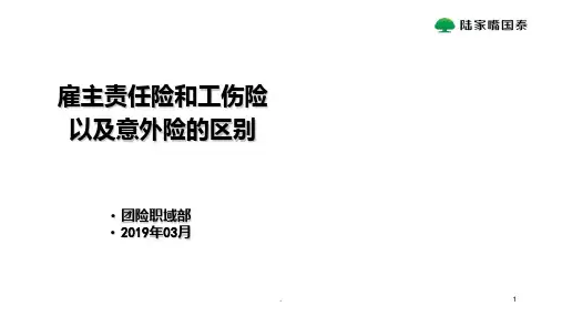 雇主险、意外险和工伤险区别PPT课件