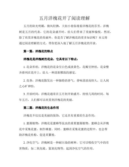 五月洋槐花开了阅读理解