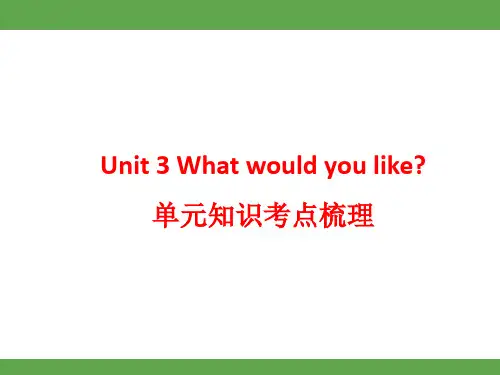 Unit 3  What would you like？单元知识考点梳理课件人教PEP版英语五年级上