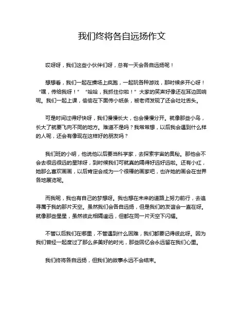 我们终将各自远扬作文