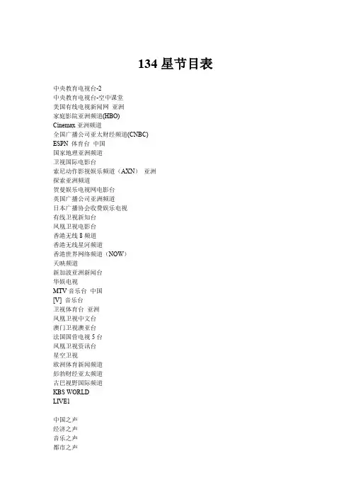 134星节目表(精)
