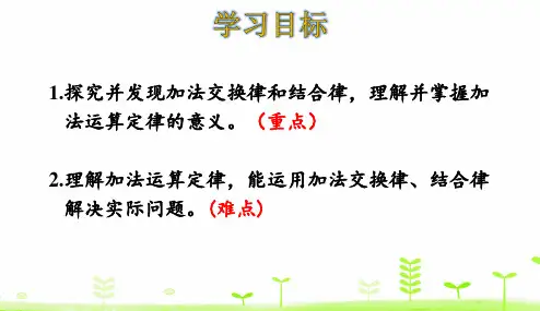 人教版加法交换律优秀课件1