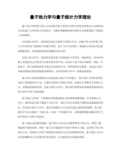 量子热力学与量子统计力学理论
