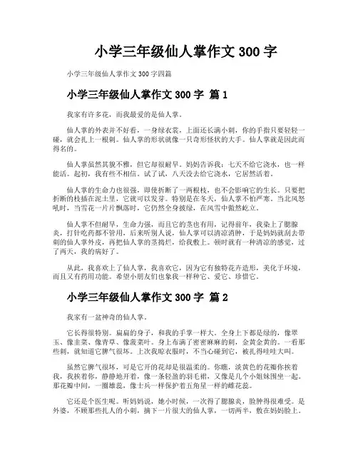 小学三年级仙人掌作文300字