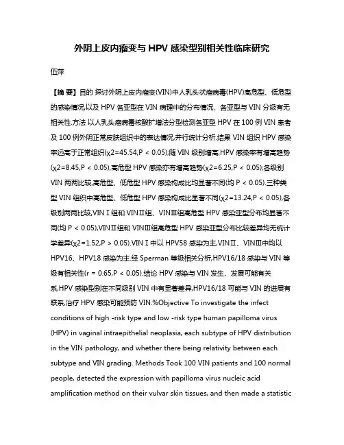 外阴上皮内瘤变与HPV 感染型别相关性临床研究